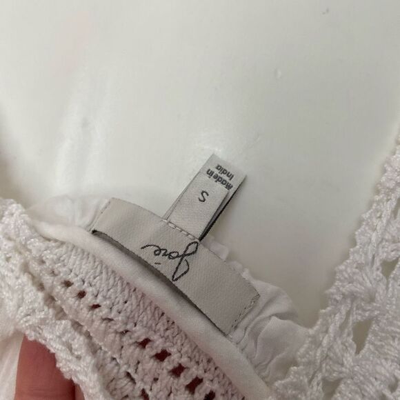 Joié tank top Boho Pom Pom trim crochet neck - Picture 8 of 9